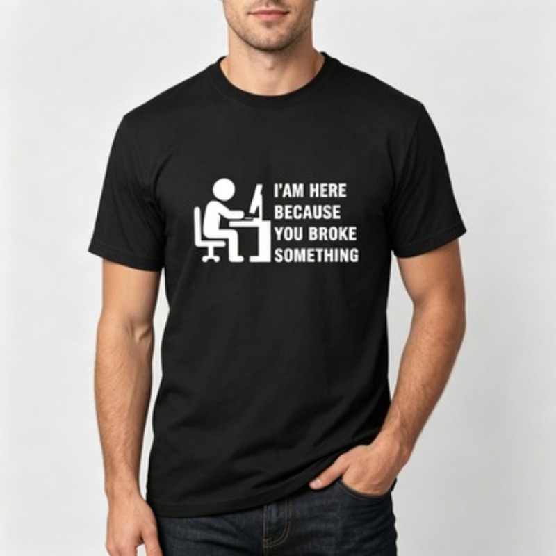 Tech Office Wear Men - Soft Cotton Men T-shirt Tech Support