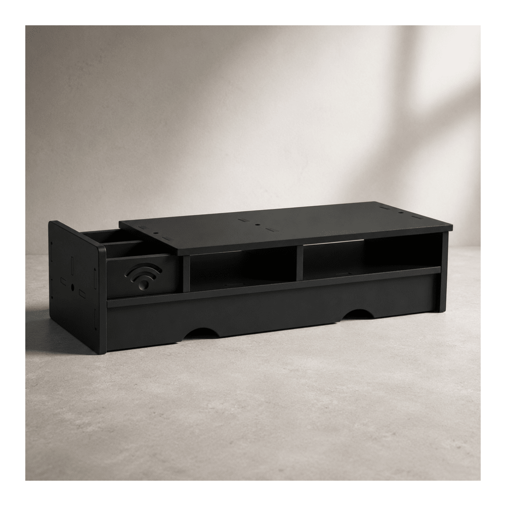Black Matte WiFi Router Storag - đánh giá và giá Office Tech Desk
