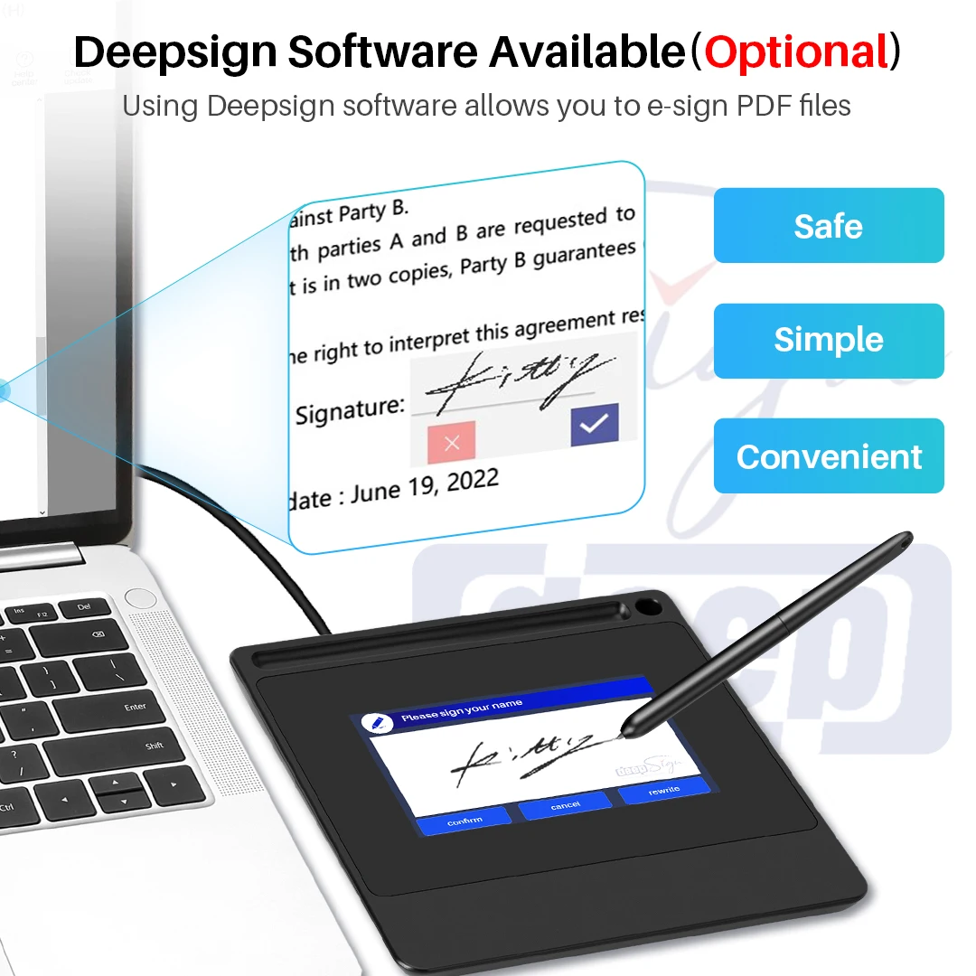 DS510 5 inch electronic digita - đánh giá và giá Digital Signature Pad